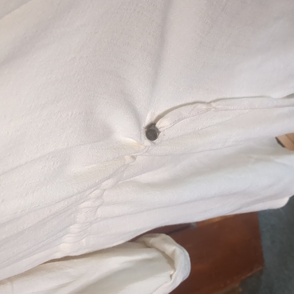 RUBY RD* cream colored long tab sleeve asymmetrical hem cinch waist jacket - Picture 5 of 11